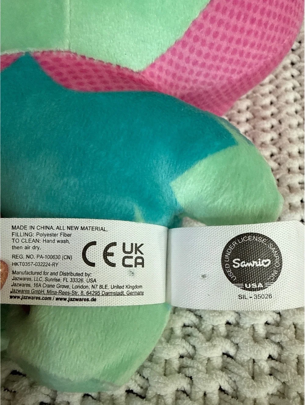 Sanrio Hello Kitty and Friends Plush Toy - Pink and Green Bunny Character